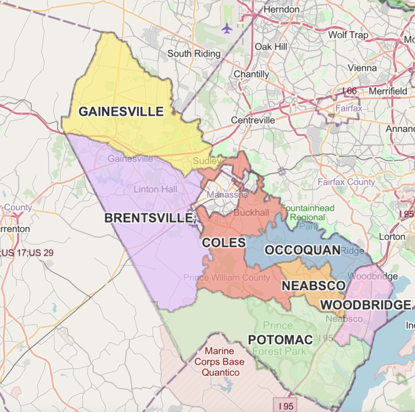 New Prince William County magisterial districts